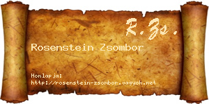 Rosenstein Zsombor névjegykártya